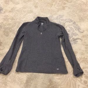 Gap body XS gray 3/4 zip workout top